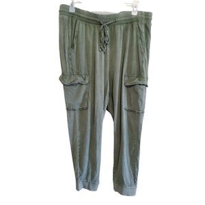 Torrid Olive Green Sz 1X Cargo Pockets Athleisure Jogger Pant Elastic Drawstring
